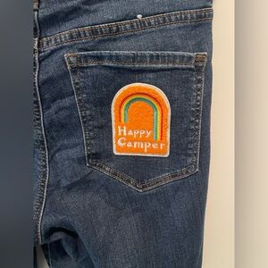 Ladies Blue Jeans with 'Happy Camper' Patch